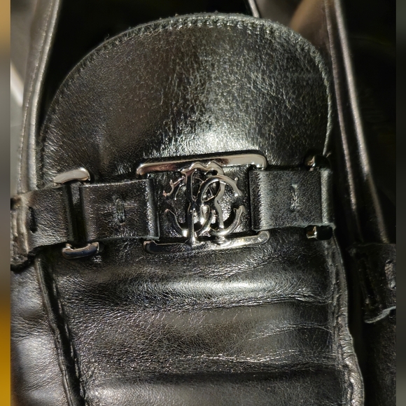 Roberto Cavalli Monogram black loafers men size 43 EU. - Picture 6 of 7